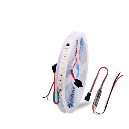 (image for) 16.4FT (5Meters) 24VDC Chasing LED Light Strip Kit w/ SMD2835 120LEDs 12Watt per Meter Flex LED Tape and Mini Inline Controller